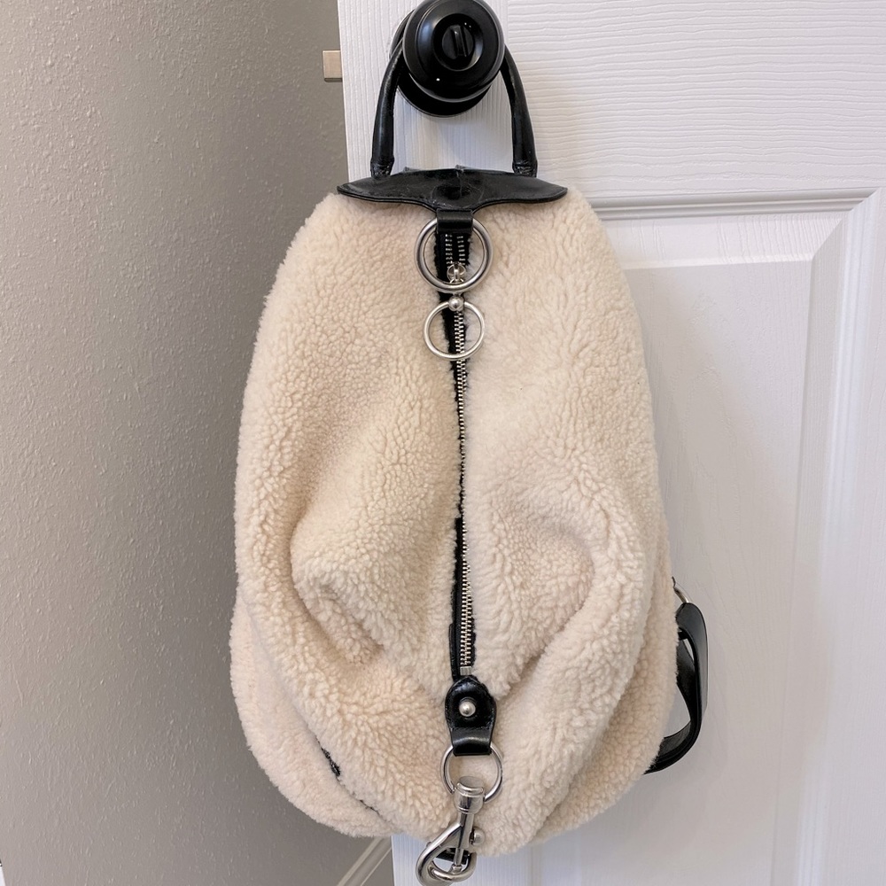 Rebecca Minkoff Shearling and Patent Leather Backpack